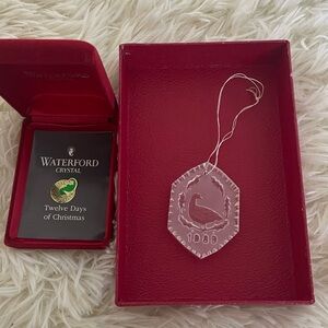1989 Waterford Crystal Swan Ornament in Red Box